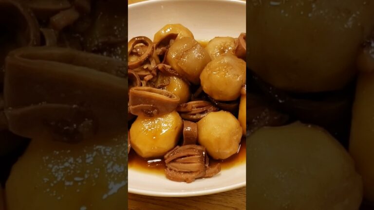 #里芋とイカの簡単煮物 イカの缶詰めで失敗しない #gabi #pusitsalata #japanesefood