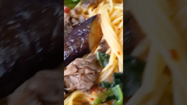 舞茸となすの香味醤油パスタ #日常 #vlog #ルーティン #50代 #おっさん