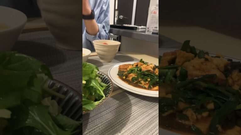厚揚げニラ玉な晩ご飯。#男子ご飯 #料理男子 #料理勉強中 #おうちごはん #クッキングラム #自炊男子 #よるごはん日記 #暮らしを楽しむ