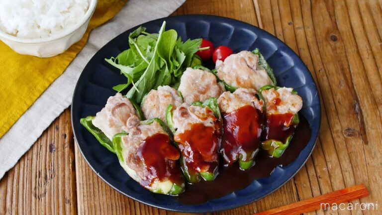 こねずに作れる。豚こまピーマンの肉詰め