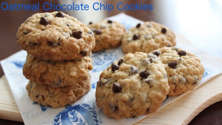 つい食べすぎてしまう美味しさ♡オートミールチョコチップクッキー　Oatmeal Chocolate Chip Cookies Recipe