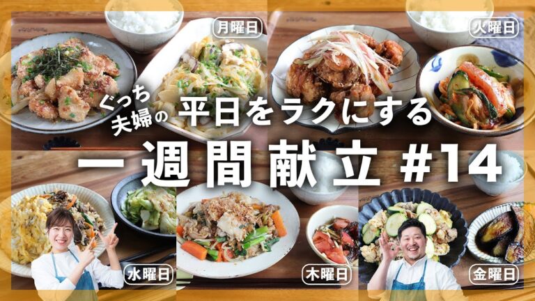 唐揚げ、ビビンバオムライス、オイスター炒めなど家族が喜ぶおかず！ボリューム満点献立 / お買い物リスト付き / レシピを全てお伝え【一週間献立】