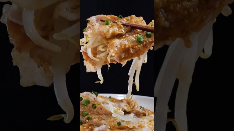 【レンジでチンするだけ！】もやしときのこの豚肉ドーム #レンジレシピ #もやし #豚バラ