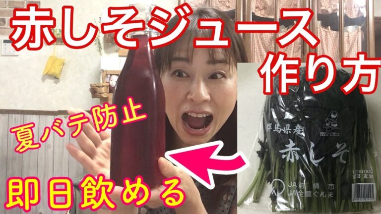 【赤しそジュースの作り方】超超簡単！夏バテ防止に最適！即日飲める！最高に美味しい！言うことなしのジュースです！