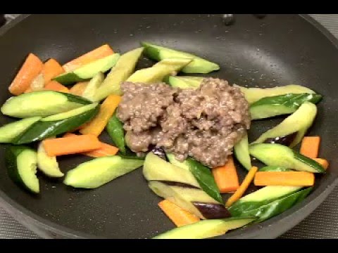 きゅうりとなすのみそ炒め