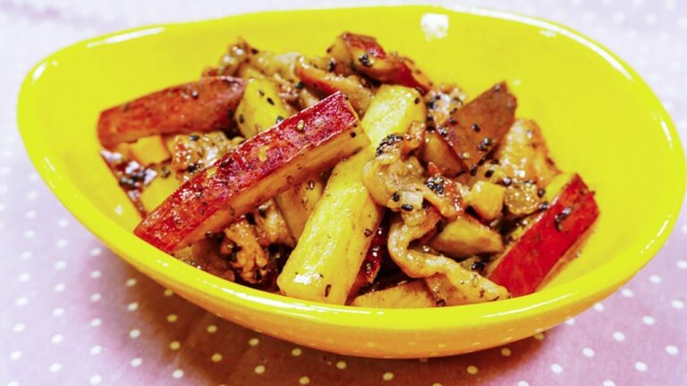 こってりほくほく！豚肉とさつま芋の甘辛照り焼き