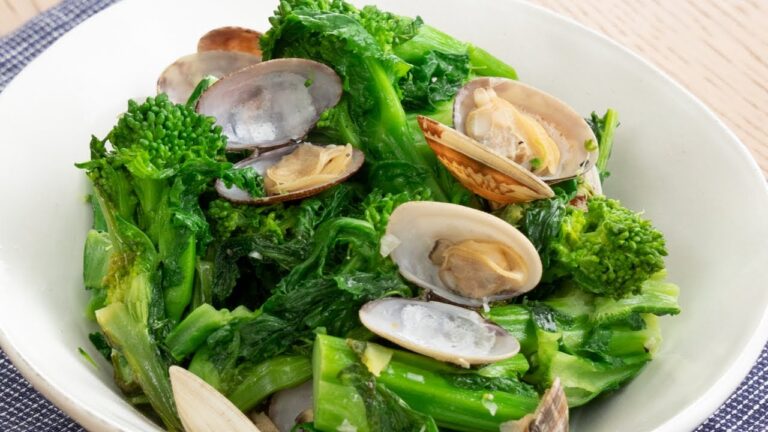 菜の花とあさりの酒蒸し　バター風味