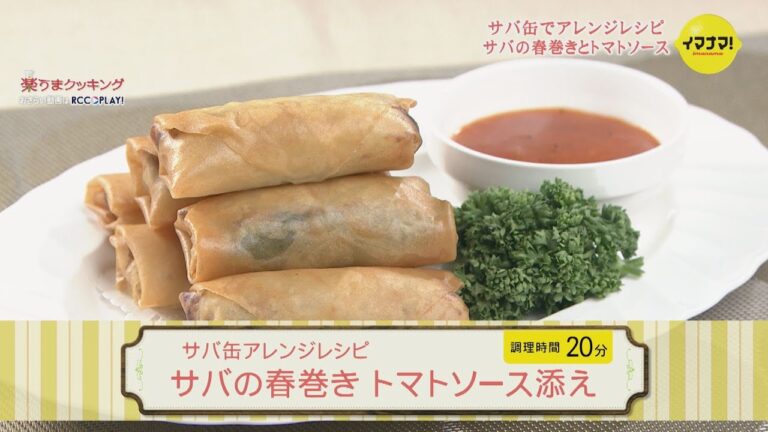 サバの春巻き　トマトソース添え