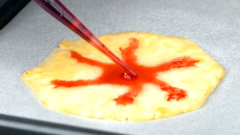 パイナップルを薄くスライスしてから90分で花に