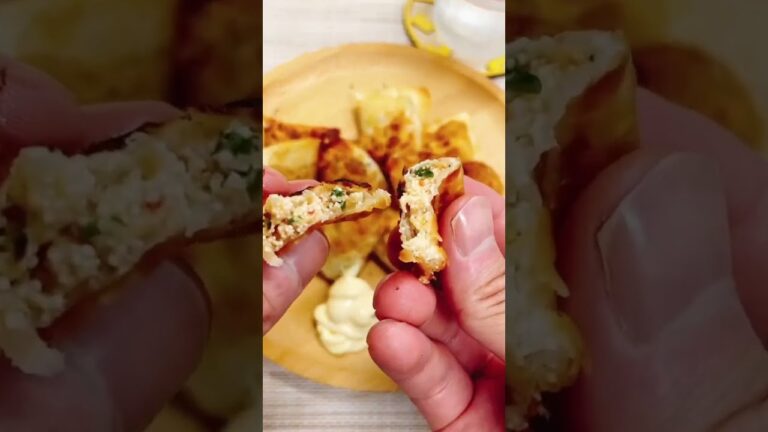 餃子の皮で、ひと口おつまみ！明太子チーズ揚げ#shorts