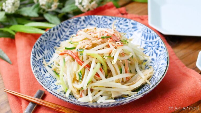 【もやしとカニカマの中華サラダ】カニカマほぐしはアレで簡単！もやしとカニカマ、きゅうりでシンプルに♪｜macaroni（マカロニ）