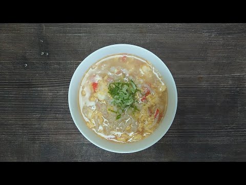 簡単　カニかま中華風雑炊の作り方