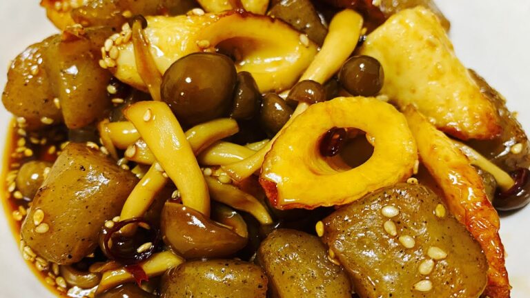 冷めても美味しい：【コロコロ蒟蒻の甘辛煮】ヘルシー：