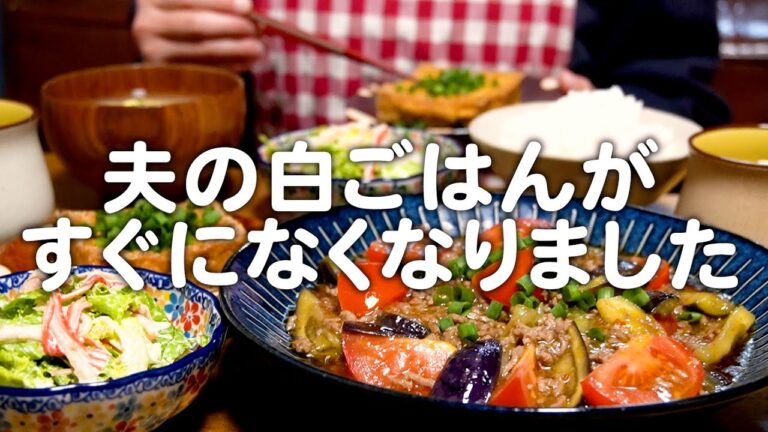 夫の白ご飯がすぐになくなりました。30代夫婦のリアルな晩ごはん｜自炊記録【麻婆茄子】