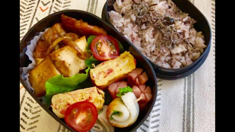 【お弁当作り】豚肉 厚揚げ甘辛味噌炒め弁当 lunchbox bento