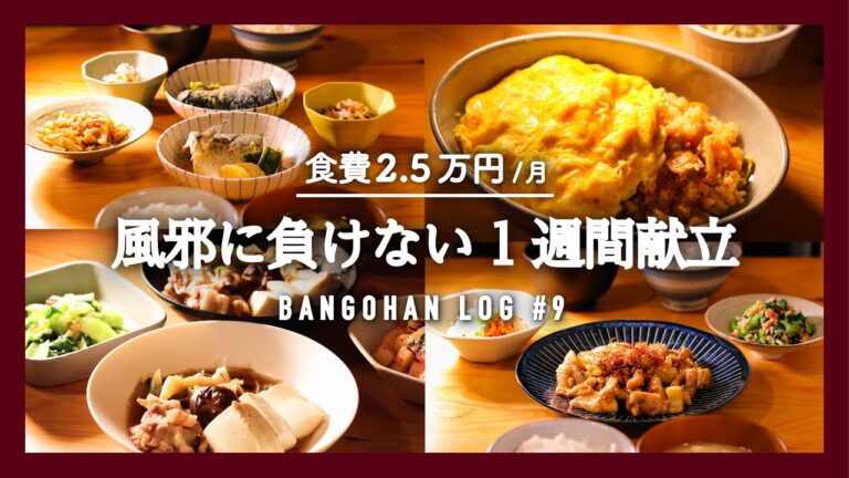 【1週間の夕飯】節約も免疫力アップもしたい晩ご飯レシピ｜風邪に負けない献立｜まとめ買いから7日間の夕食記録｜11月の一週間【料理動画】