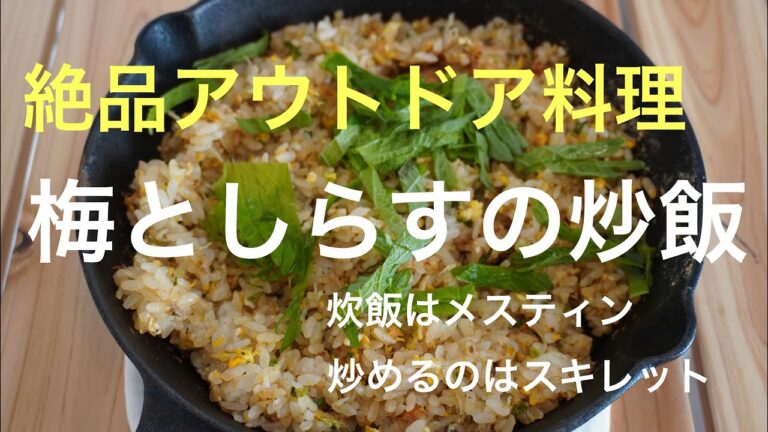 【絶品アウトドア料理】梅としらすの炒飯