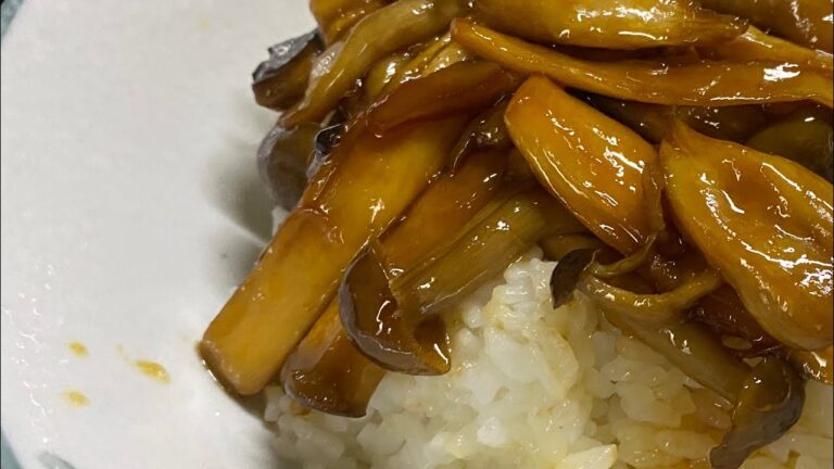 【今日の朝食】エリンギとブナしめじの醤油マーガリン丼　【#shorts ＃料理 ＃キノコ】