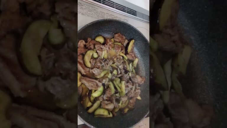 【豚肉と茄子の味噌炒め】おつまみに｜お弁当のおかずに｜フライパンで簡単 #Shorts