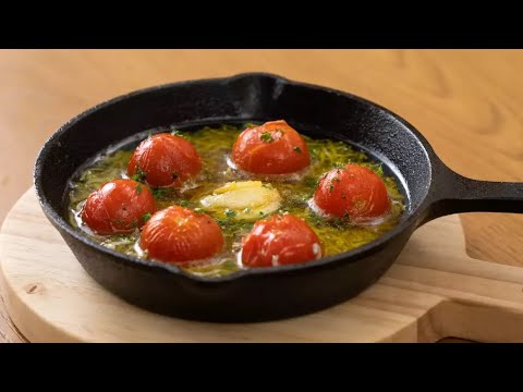しらすとミニトマトのカレー風味アヒージョ