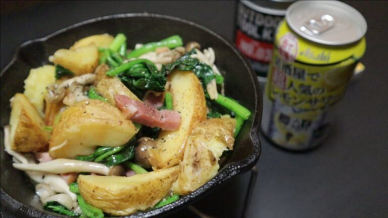 ジブリ好きがほうれん草ベーコンバター炒めをレモンサワーでキメる飯テロ動画