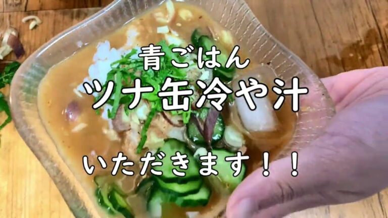 ツナ缶で手軽に冷や汁作って食べます！