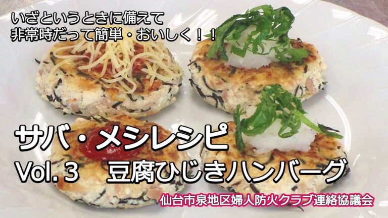 サバ・メシレシピ【vol.３ 豆腐ひじきハンバーグ】
