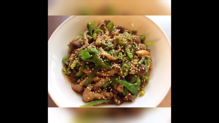電子レンジレシピ。ピーマンとしめじの味噌和え