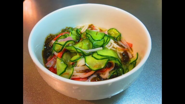 【簡単料理レシピNo 014 】 キュウリとカニカマのもずく酢