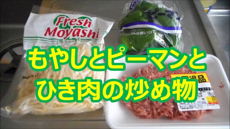もやしとピーマンとひき肉の炒め物