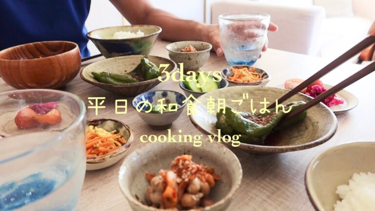 【3日間の献立】平日のふたり朝ごはん/発酵料理/ピーマンの煮浸し/新玉ねぎフライ/スパムおにぎり【料理Vlog】
