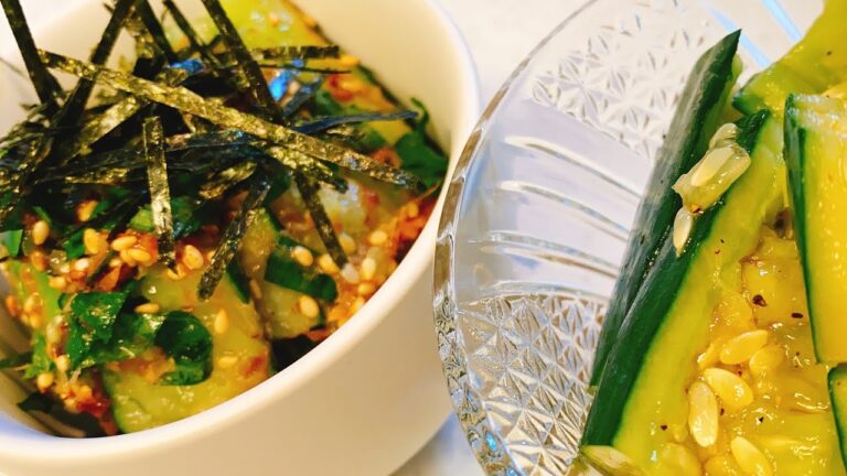 和えるだけ：5分で2種のピリ辛きゅうり：梅しそきゅうり：