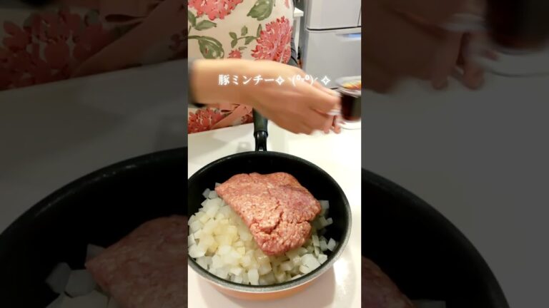 🍳豚ひき肉で一品★時短料理✨大根止まらない美味しさ🤩👍【不器用な私が作る簡単で美味しい料理編】#shorts