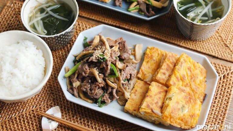 【30分で毎日定食】包丁いらず！きのこたっぷりプルコギ定食のレシピ 作り方