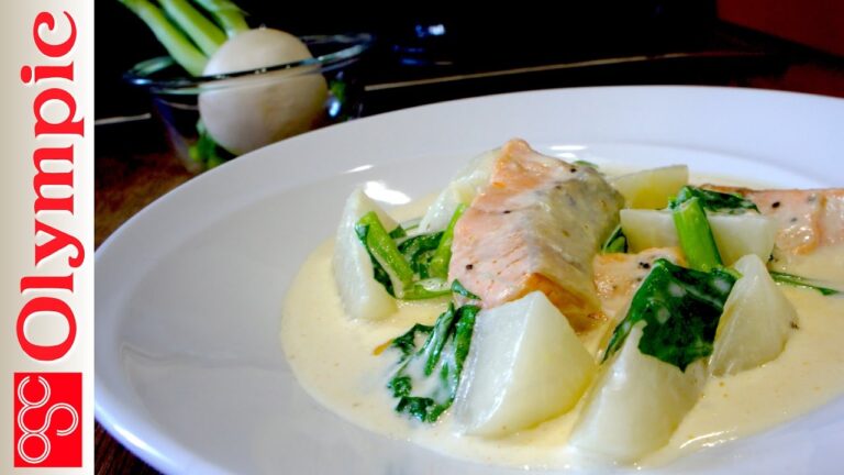 オリンピックの超簡単レシピ　鮭とかぶのクリーム煮の作り方
