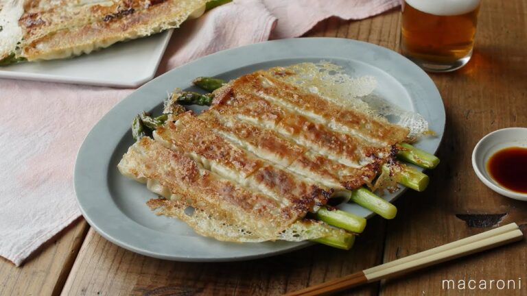 羽つきでぱりっ。まるごとアスパラガスのしそ餃子　のレシピ　作り方