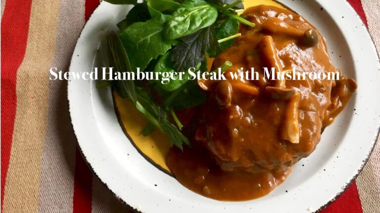 煮込みハンバーグHow to make Stewed Hamburger Steak with mushroom