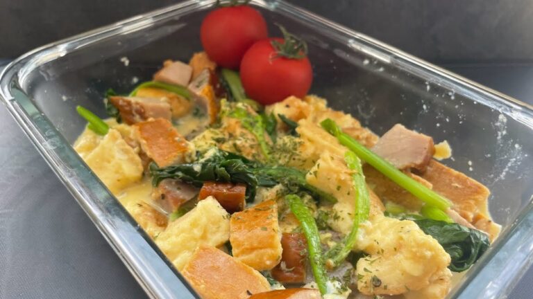 【食パンレシピ】切って混ぜて電子レンジにいれるだけ！簡単キッシュ