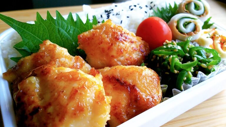 【簡単おかず】鶏むね肉の醤油マヨ＆塩ピーマン【obento＃74】