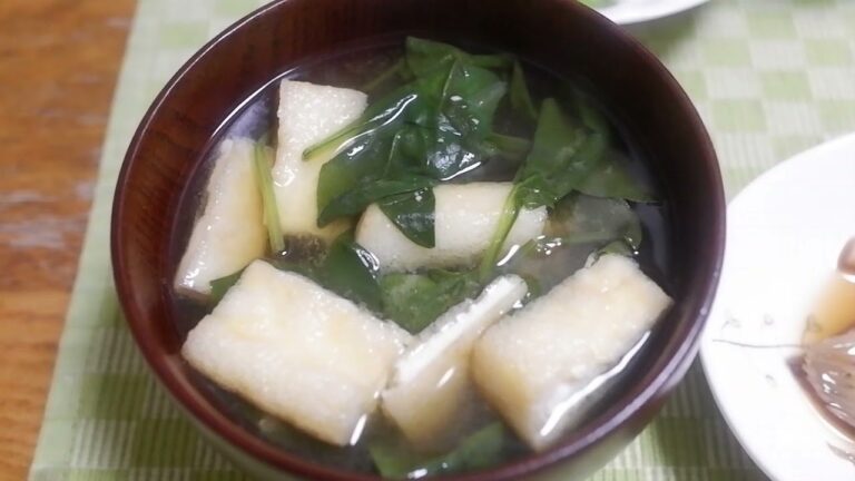 【簡単料理】ほうれん草と油揚げのみそ汁