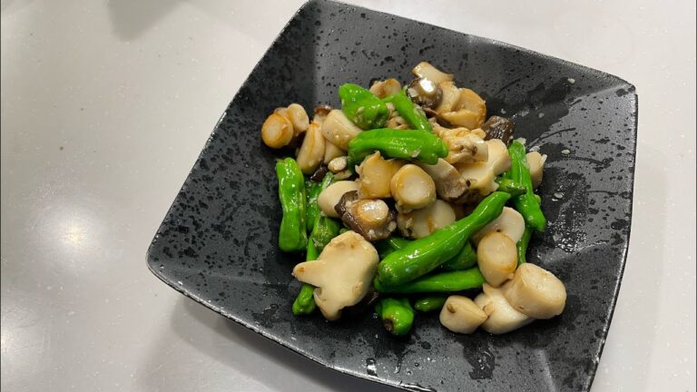 エリンギとししとうのニンニク塩炒め