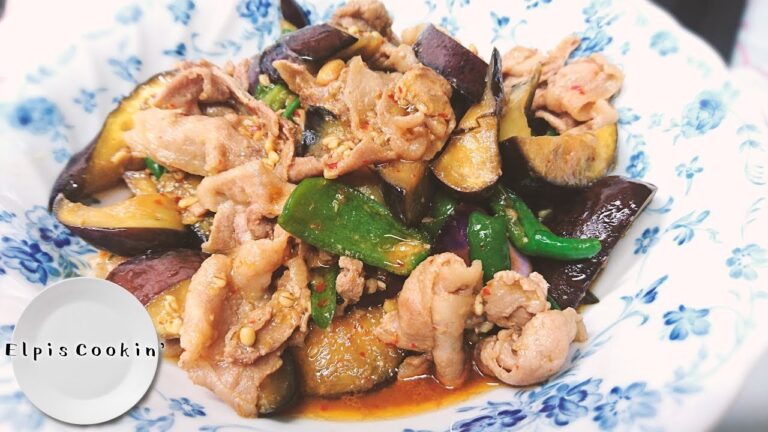 豚肉となすびの甘辛味噌炒め【料理】