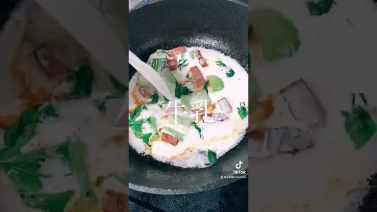 厚切りベーコンと青梗菜のクリームパスタ