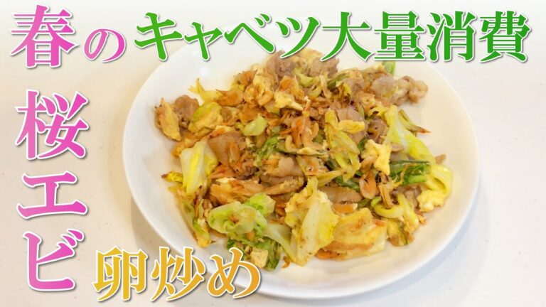 春の炒め物！桜エビとキャベツの卵炒め【キャベツ大量消費レシピ】