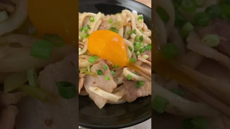【10分以内】レンチン豚バラ混ぜうどん #Shorts