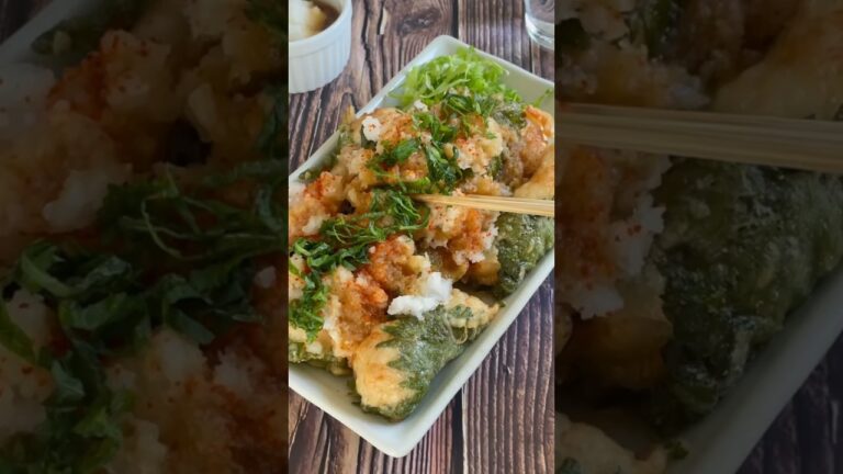 さっぱりヘルシー『ささみのピリ辛おろししそ鶏天』