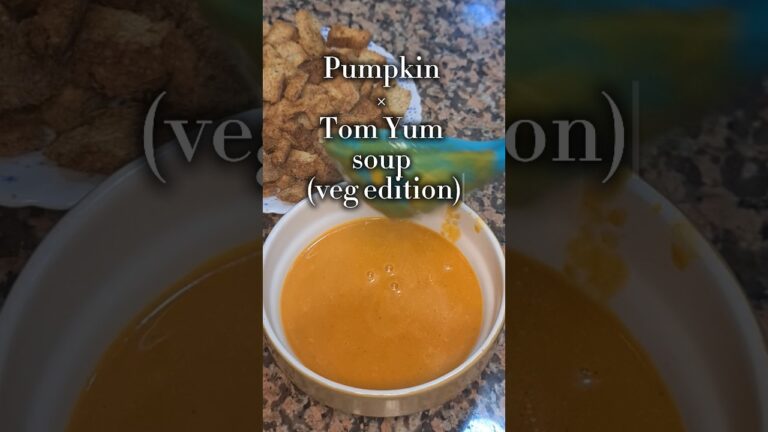 Cozy up with a warm bowl of pumpkin soup,infused with Tom  yum flavors for a bold,zesty kick!
