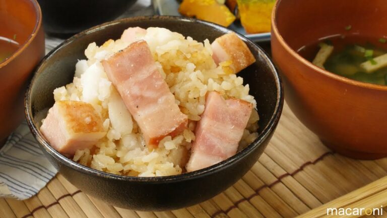 ごろっと肉厚！ 厚切り ベーコンと 長芋の 黒胡椒 炊き込み ご飯 のレシピ 作り方