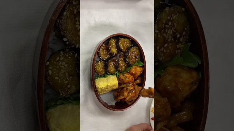 2月22日(水)の旦那弁当/＊なすの照り焼き＊鶏肉のケチャップソテー＊だし巻き卵＊胡瓜のザーサイ和え＊赤かぶの甘酢漬け