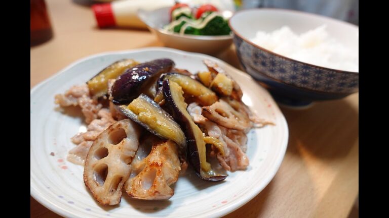 茄子と蓮根と豚肉の炒め物【ご飯がススム健康飯#19】